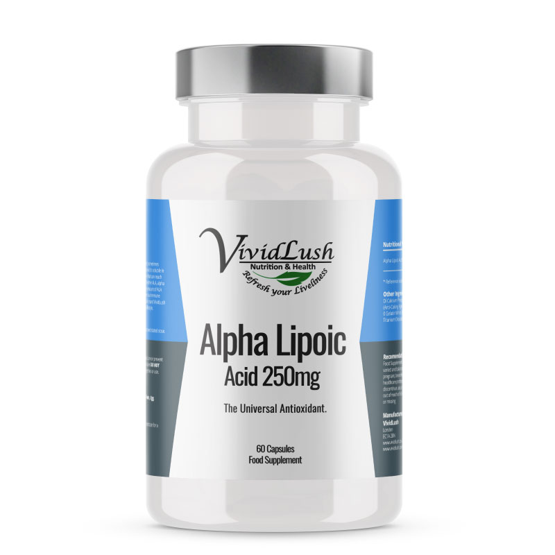 Alpha Lipoic Acid Antioxidant VividLush Supplement 100mg 60 Tablets