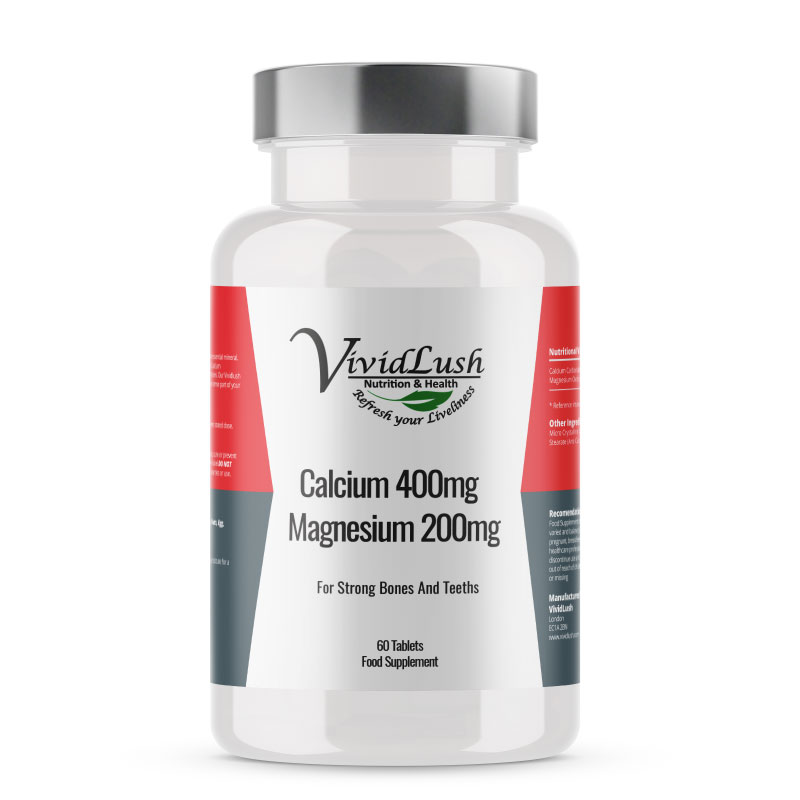 Calcium 400mg and Magnesium 200mg VividLush Food Minerals 60 tablet