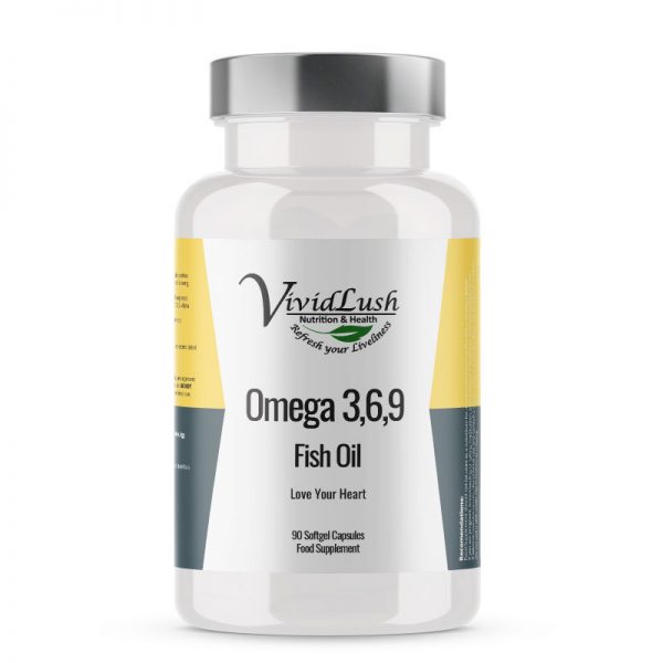 Omega 3,6,9 Fish Oil 90 VividLush Heart Essential EFAs EPA and DHA.