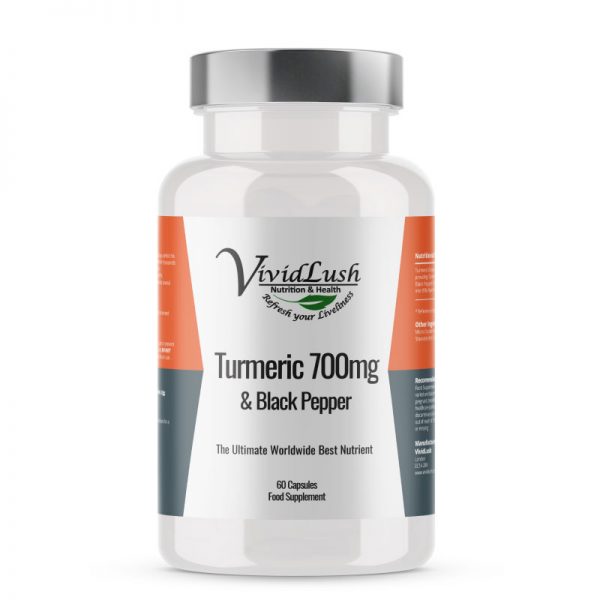 Turmeric 700MG with Black Pepper - Vividlush 60 Best health supplement