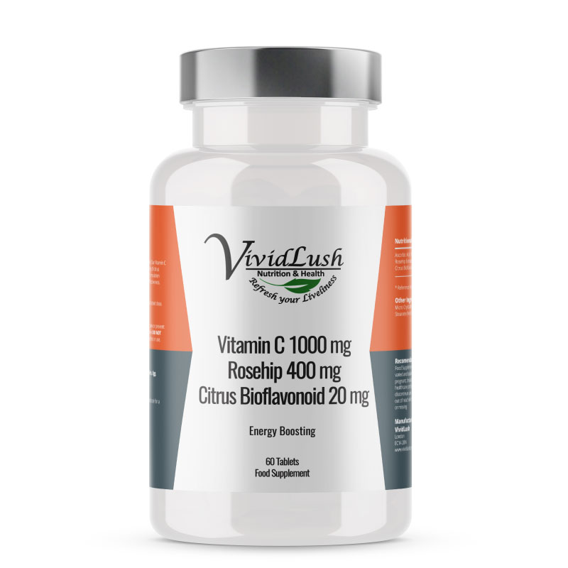 Vitamin C + Rosehip + Citrus Bioflavonoids - Vividlush 60 Capsules